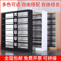 Library bookshelf steel shelf school reading room single double-sided data rack office file iron sheet shelf
