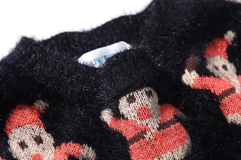 Nhật Bản retro phong cách Harajuku Iceland Santa Claus thêu hàng dệt kim vài vòng cổ áo len áo len mùa thu và mùa đông nam nữ áo len unisex