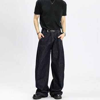 A Carton of Vintage Denim Black Scimitar Wide-Leg Loose Jeans, American Casual Baggy Pants for Men and Women, Trendy
