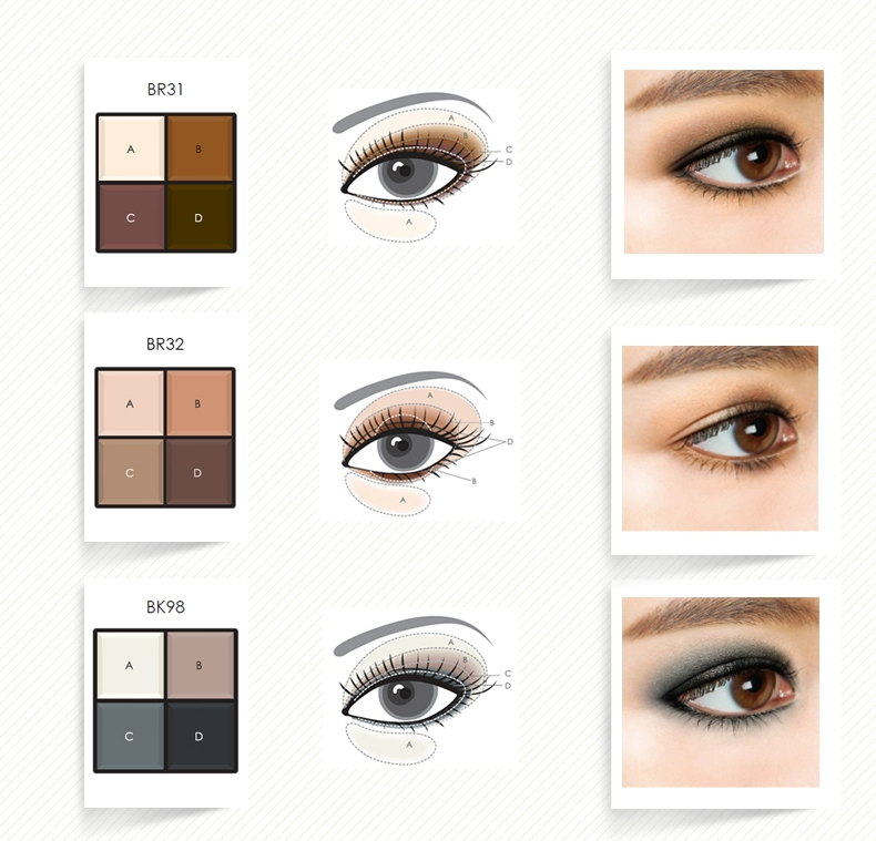 Shiseido Za / Ji Rui Shen Focus Eye Shadow Palette Bốn màu Pearlescent Matte Earth Color Girl Sơ cấp chính hãng - Bóng mắt