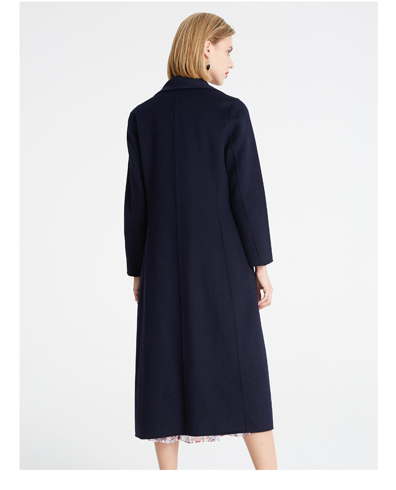 Áo khoác nữ thương hiệu Manhafu 2018 thu đông mới Áo khoác len cashmere hai mặt len ​​qua đầu gối nữ - Áo len lót đôi áo khoác đôi nam nữ