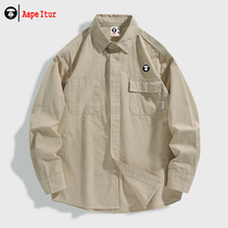 Aape ITUR Day Ensemble Retro Casual Tooling Long Sleeve Shirt Jacket Pure Cotton Men 100 Hitch High Street Wind