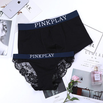 Lovers briefs Pure cotton One man and one woman suit cute sexy men and women Twin Lace Fire Spice of Temptation Passion