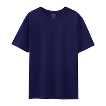 Treasure item White navy blue ice silk round neck short-sleeved T-shirt for women solid color breathable bottoming half-sleeved top for men