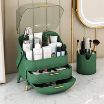 Net red dustproof cosmetics storage box dressing table skin care products lipstick shelf desktop jewelry eyebrow pencil integrated frame