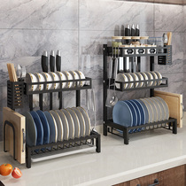不锈钢碗架沥水架厨房置物架家用碗筷砧板调味料油盐酱醋收纳架子
