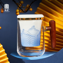 Tea Cup personal office large capacity ceramic with cover water cup tea water separation tea cup household filter Cup