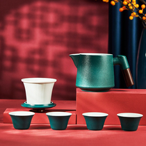 Outdoor tea set one pot four cups portable ceramic quick guest Cup travel tea set Tea Kung Fu teapot tea cup