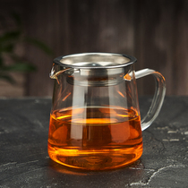 Tea sea household heat-resistant high temperature glass Road cup tea filter integrated tea device size thick glass Road Cup