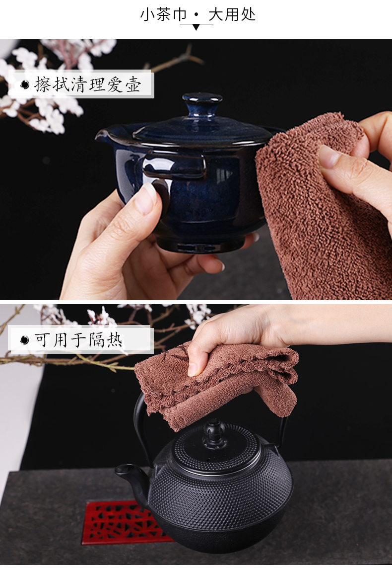 Furong khăn bông và vải lanh Trung Quốc hấp thụ nước Zen dày lên lớn Nhật Bản khăn vuông vuông vải trà bằng không bộ ấm pha trà
