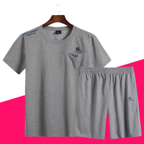 Dad summer suit Fathers Day clothes middle-aged mens dad middle-aged and elderly sportswear short sleeve piece