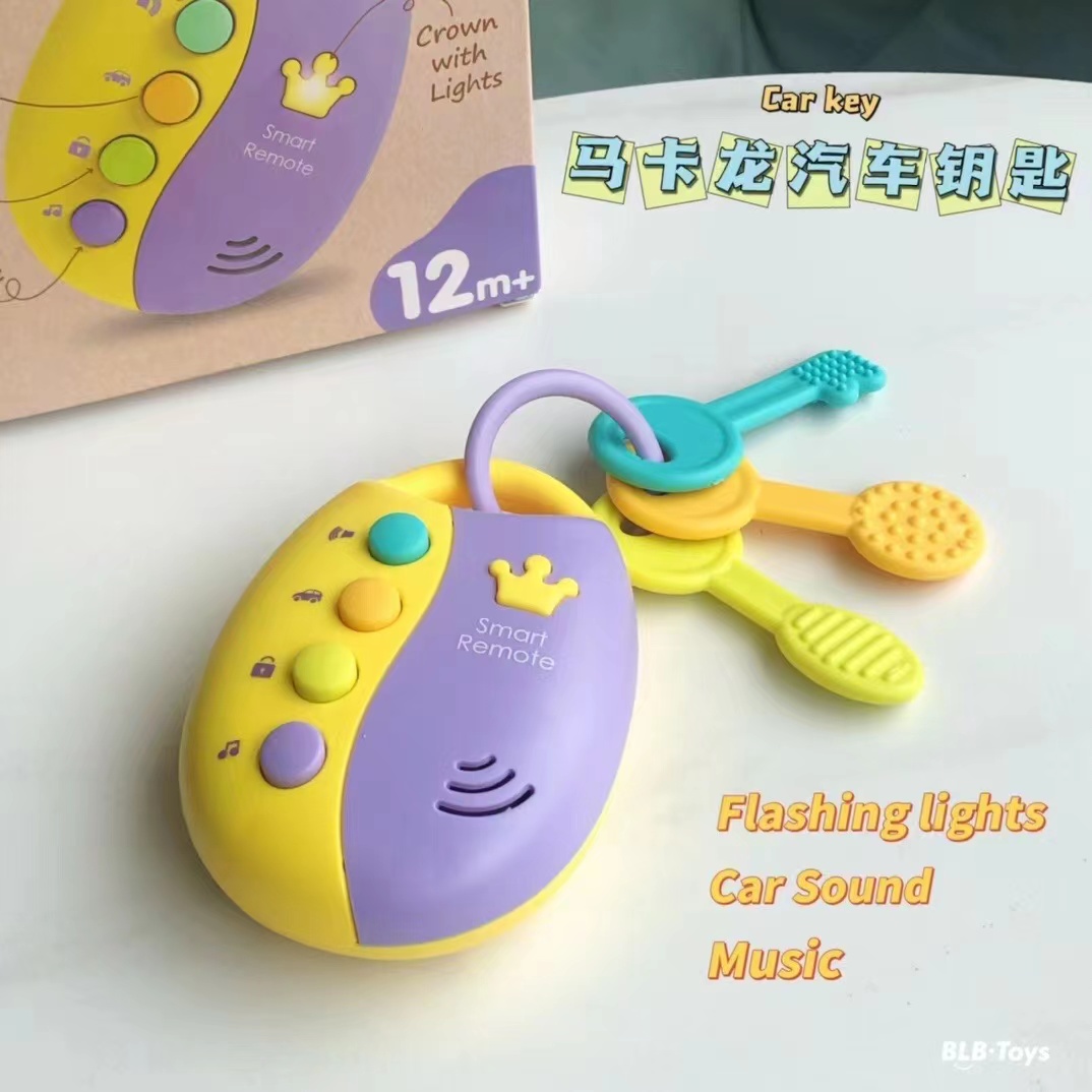 Children's simulation music car key toy remote control light combination music infant early education educational toy
