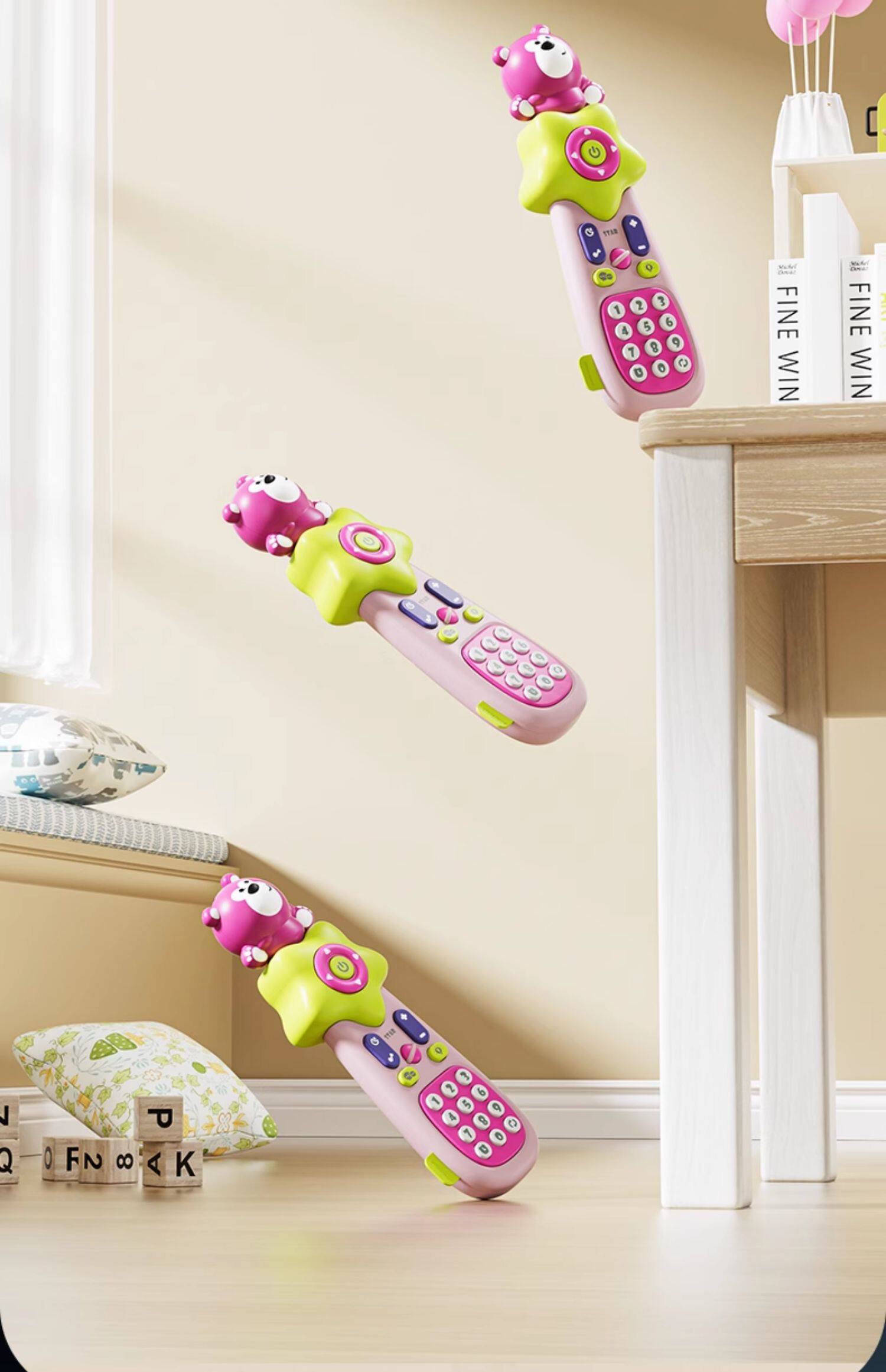 Детский музыкальный телефон 儿童遥控器玩具宝宝仿真音乐手机早教益智电话机婴儿可啃咬男孩女 Huang