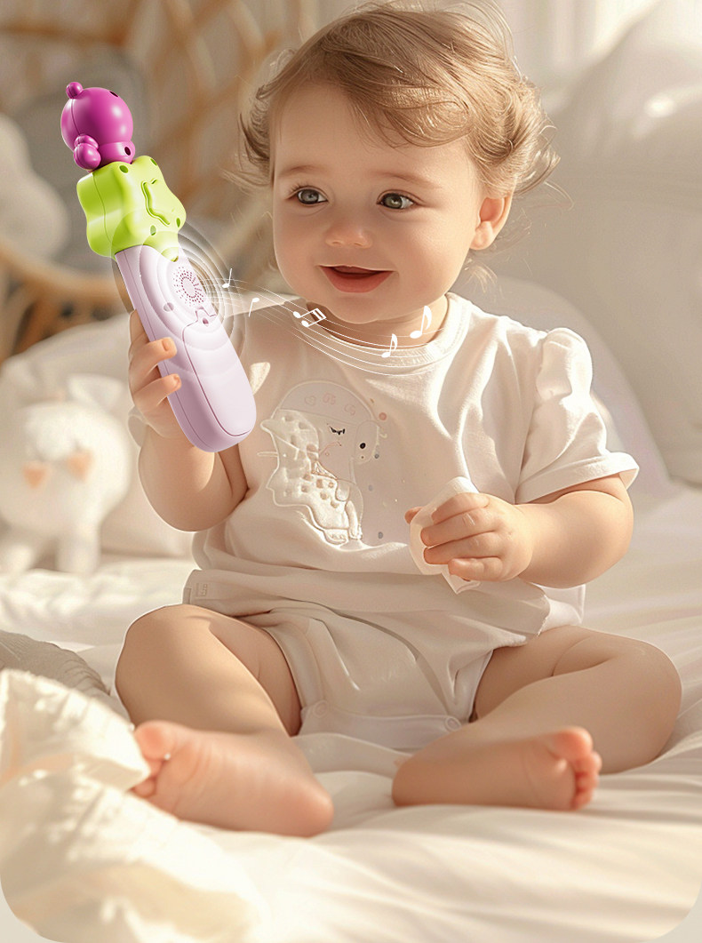 Детский музыкальный телефон 儿童遥控器玩具宝宝仿真音乐手机早教益智电话机婴儿可啃咬男孩女 Huang