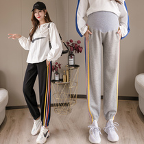 Maternity pants Spring and autumn wear large size pants Small pregnant womens sports pants womens summer thin leggings autumn