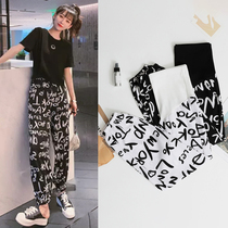 Maternity pants Summer thin outer wear loose large size leggings Maternity pants Womens spring and summer casual sports pants summer clothes