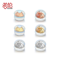  18k gold sterile silicone non-slip color gold ear plug earbuds Ear back ear buckle Ear stud cap Rose gold accessories