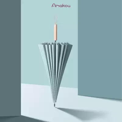 Morandi 24-bone long-handled umbrella reinforcement, anti-riot wind, sunny and rainy umbrella, male and female couples, double enlarged umbrella