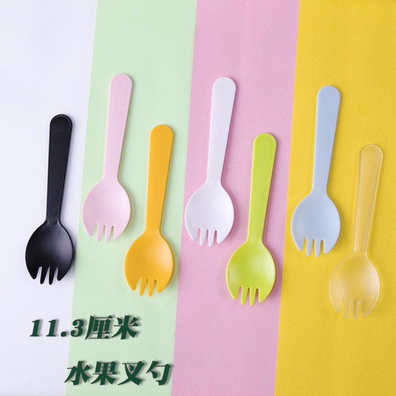 Food grade thickened plastic fork independent packaging fork spoon sweet spoonful spoon cake fork spoon fruit fork disposable spoon