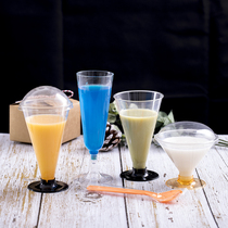 Transparent High Foot Mousse Cup Pudding Cup Jelly Cup Tiramisu Cup Send Lid Delivery Spoon