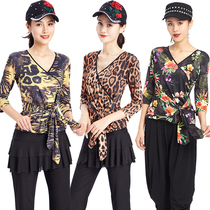 Fruit Water Soldier Dance Costumes Fall New Women Suit Square Dance No no V collar elastic cotton Performance Dance suit