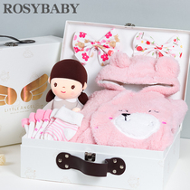 Newborn baby clothes set cotton autumn and winter newborn male and female baby 100 days full moon gift gift box