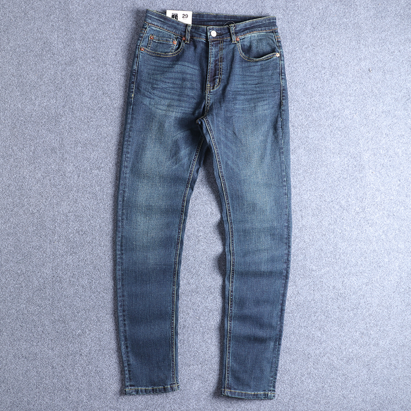 Foreign Trade Factory Yu - Line of Japan Single Men Wash white repair straight bullet jeans pants
