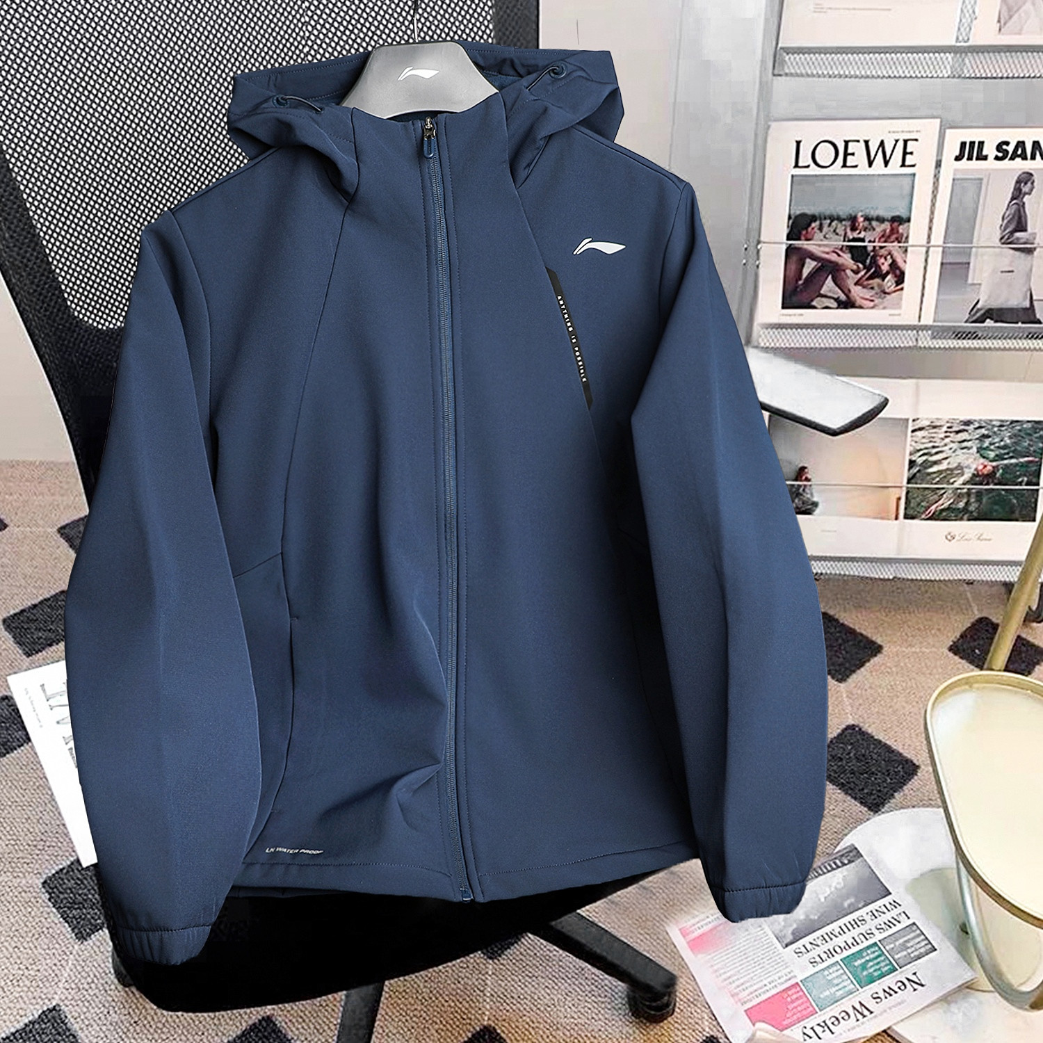 Li-Ning Fitness Series Fleece-Lined Warm Water-Repellent Sports Windbreaker Men's 2025 Winter New Woven Thick Jacket