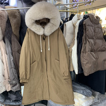 White Duck Suede Down Clothing Woman 2021 New Winter Dress Single Row of Knee Easy Knee Loose Big Yard to overcome the jacket