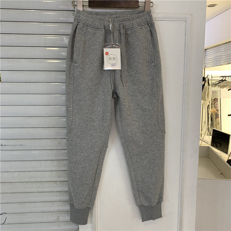 Sixty-six 2009 sports pants women's autumn 2021 new Korean version of the harem pants ins tide thin beam feet casual thick cotton pants