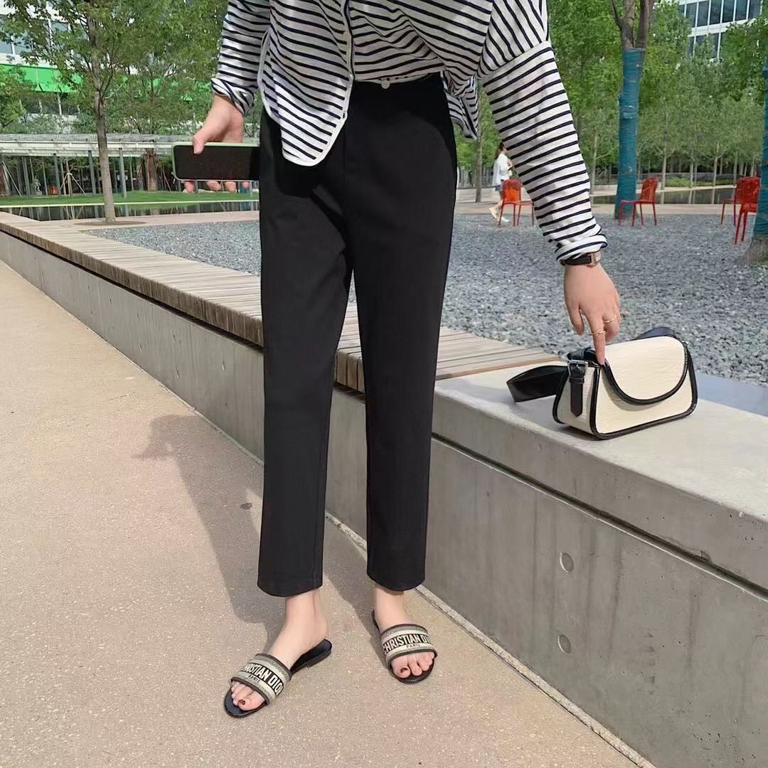 SEAWHEN Haiweien 5922 spring and autumn Korean version of the rear split elastic thin elastic waist casual straight suit pants