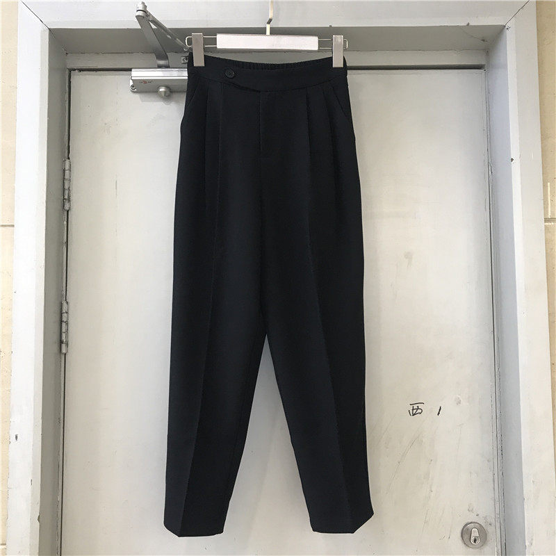 Little Fox 19201 Korean version of high-waisted straight suit pants women's summer style casual slim nine-point cigarette pipe harem pants