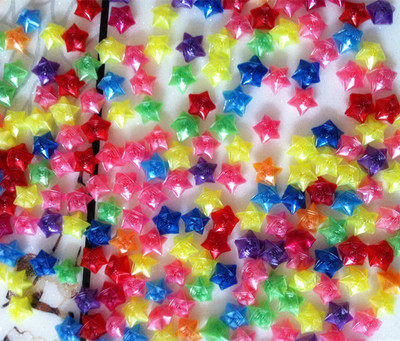 Luminous plastic straw star finished lucky star wishing star hand folding pentagram Valentine's Day birthday gift