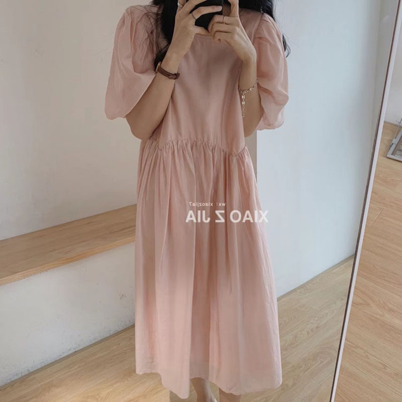2021 new summer women's slim fit with waist pink dress Teenage Girl Sensation Tea Hysteria First Love Sweet Mermaid Dress