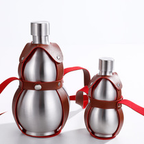 Factory direct supply of new stainless steel gourd wine flask 1kg 3kg travel outdoor portable stylish stylish silver gold