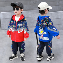 Ottman clothes boy spring dress jacket suit 2024 new baby spring autumn season ruffling handsome man with cap submachine cloister