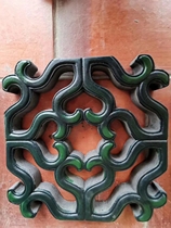 Red antique hollow partition flower window Neoclassical wall pendant in front of the cinema New Chinese garden style