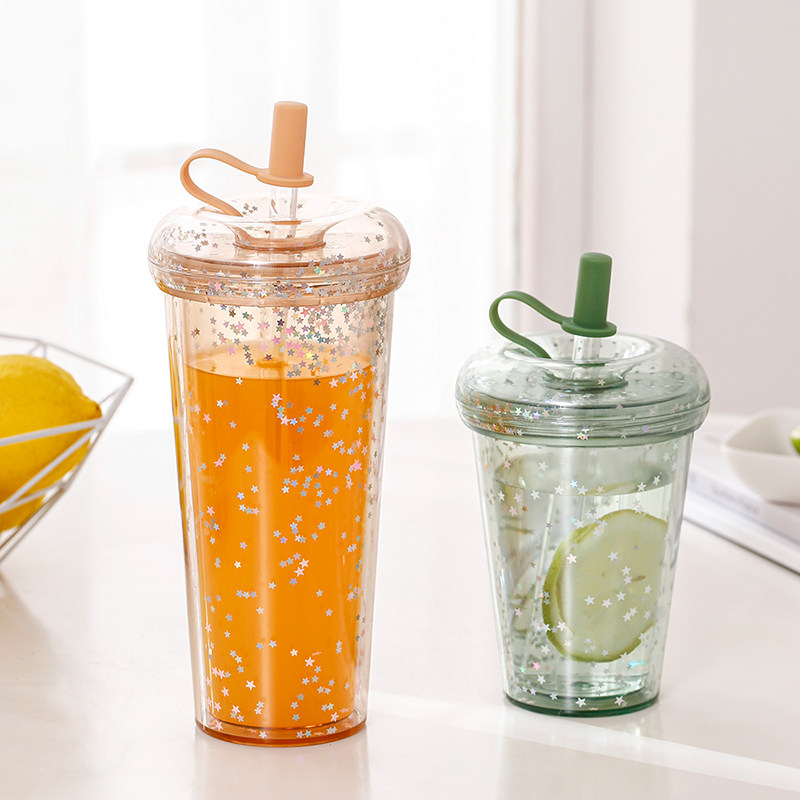 FaSoLa suction cup large capacity plastic water Cup summer adult student girl high-value portable cup