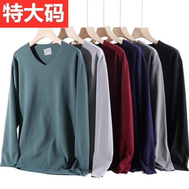 Fat men's seamless thermal underwear large size winter heating bottoming shirt 300 catties plus velvet plus fertilizer plus long johns