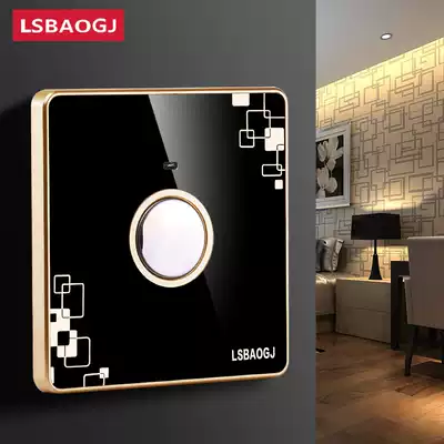 A4 series 86 type concealed household switch socket Touch delay acrylic panel Wall power supply set Black