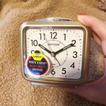 Japanese RHYTHM rhyme mute sweep second snooze night light alarm clock gradually strong sound student children bedside clock 894