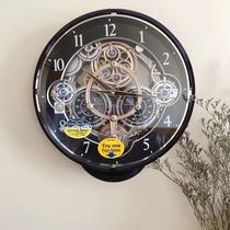 Japan RHYTHM sound wall clock Magic living room villa luxury music temperature and humidity light control 4MH886