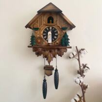 RHYTHM Lisheng Living room Bedroom Villa Solid wood forest wooden house Waterwheel Cuckoo CLOCK Cuckoo 4MJ423
