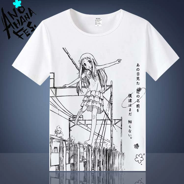 Không ngửi thấy tên của hoa, nụ, mã mặt, trang phục anime, thoáng khí, anime, mùa hè, áo thun ngắn tay - Carton / Hoạt hình liên quan hình dán cute