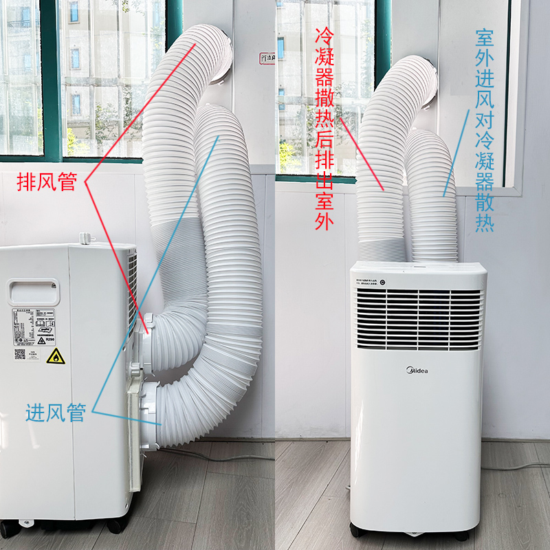 Midea 1 Hp Single Cooling and Heating All-In-One Portable Air Conditioner Exhaust Duct Ky25 Single Pipe to Double Pipe Original Accessories Midea 1 Hp Single Cooling and Heating All-In-One Portable Air Conditioner Exhaust Duct Ky25 Single Pipe to Double Pipe Original Accessories