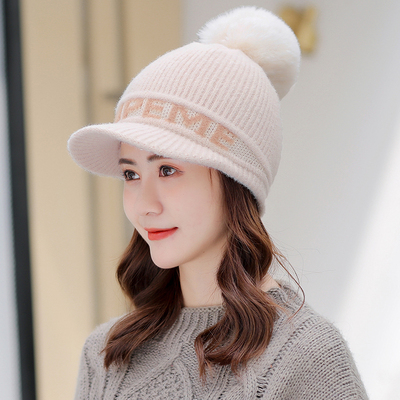 加绒加厚拉链帽檐一体帽