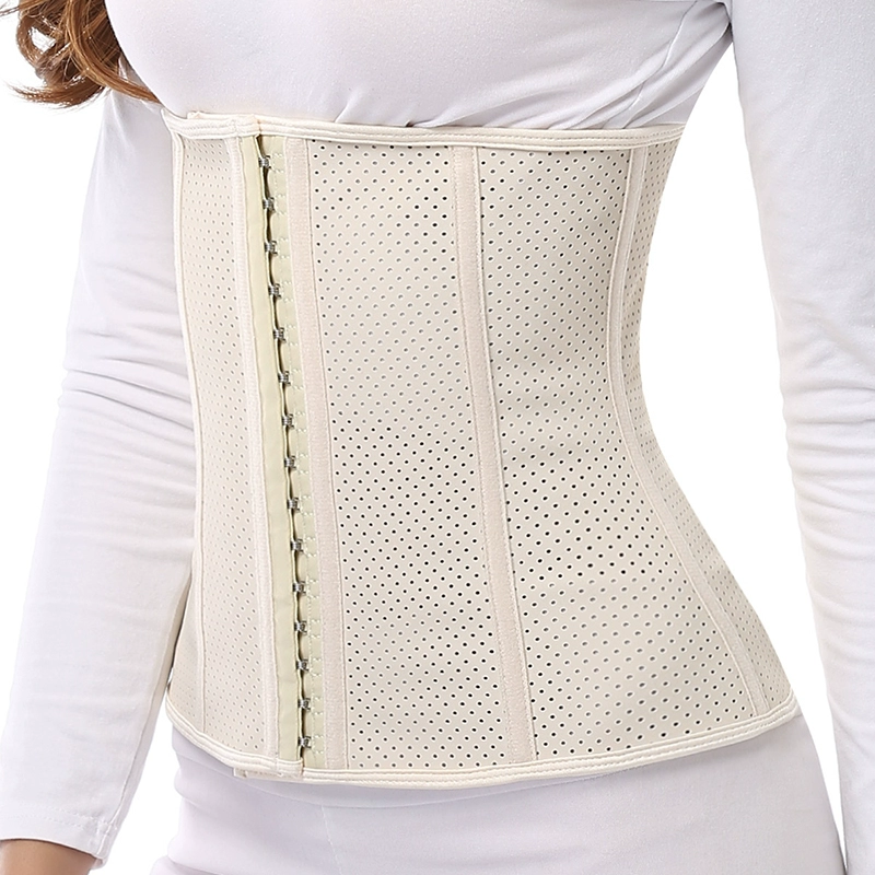 Cao su Shapewear Bandage Waist Seal Hỗ trợ mạnh mẽ 25 Thép Xương Thể thao Dây thắt lưng Tummy Tuck Lưới thoáng khí Tummy Tuck - Đai giảm béo