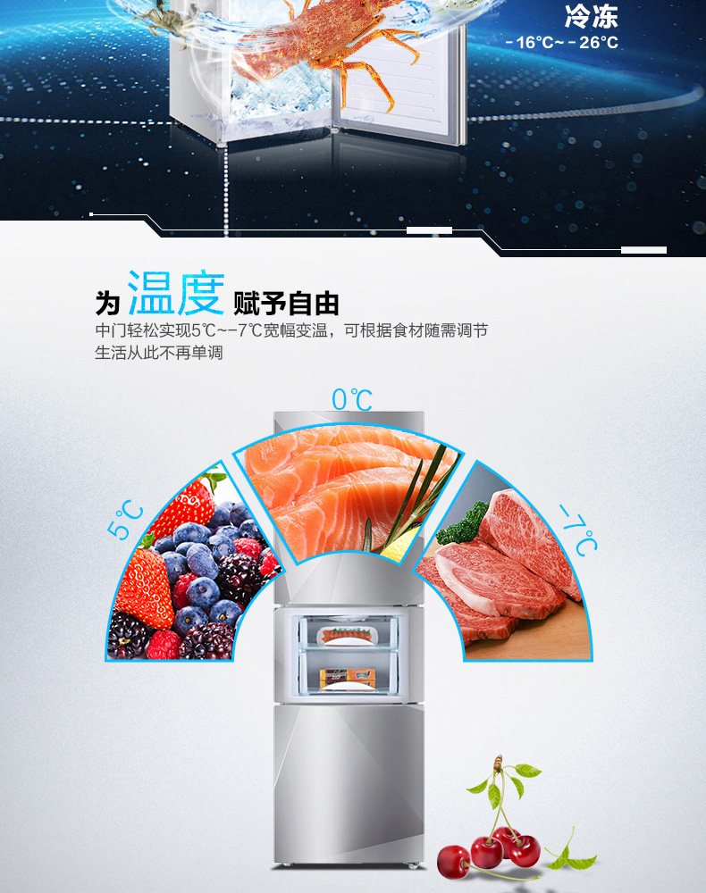 tủ lạnh 2 cánh Haier / Haier BCD-216SDEGU1 Tủ lạnh gia đình ba cửa nhỏ 3 cửa đóng băng nhiều cửa - Tủ lạnh tủ lạnh mini cũ