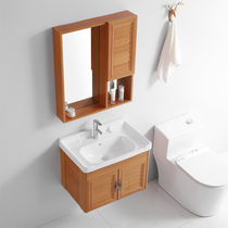 Space aluminum bathroom cabinet hanging cabinet simple small apartment toilet washbasin cabinet combination countertop wash table wash table
