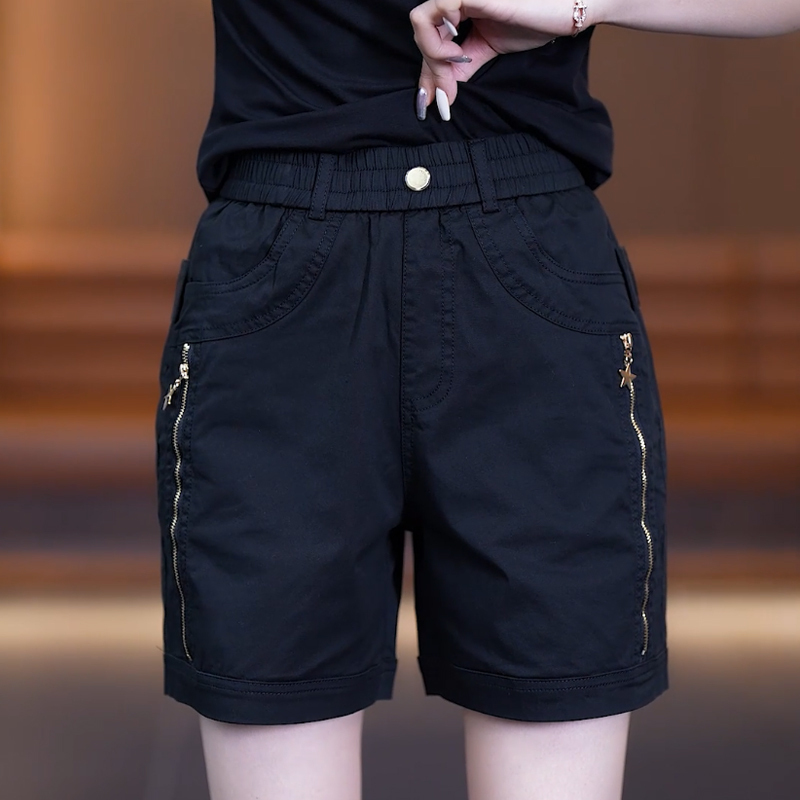 Cargo Shorts for Women Summer New Fashion High-Waist Slim Casual Versatile Loose Thin Elastic Multi-Pocket Pants